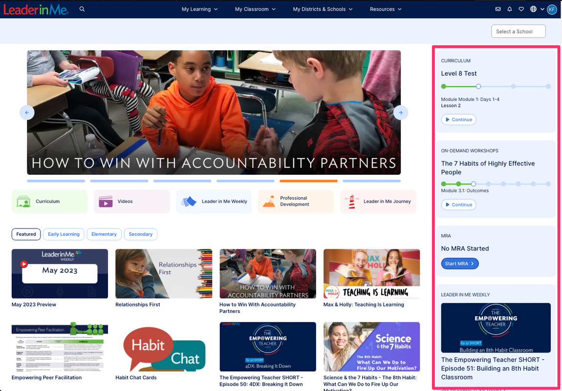 Leader in Me Online Homepage FranklinCovey Education